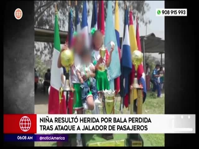 Niña resultó herida por bala perdida