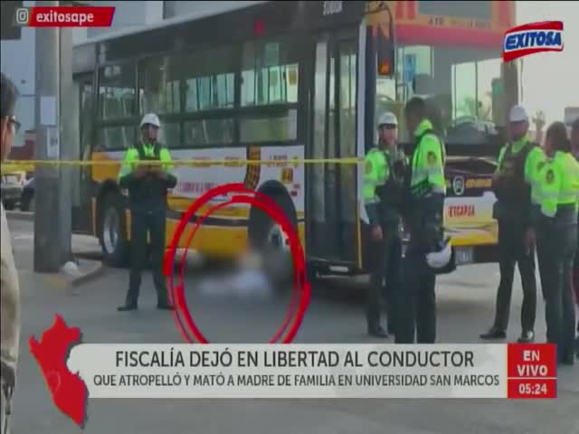 Fiscalía liberó a chofer de bus que atropelló a madre de familia