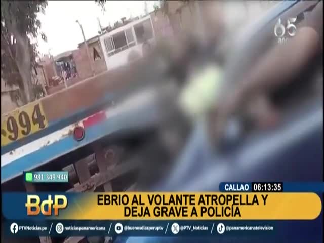 Ebrio al volante atropella y deja grave a policía 