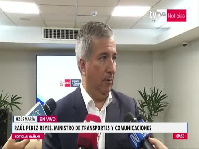 Declaraciones del titular del MTC, Raúl Pérez-Reyes