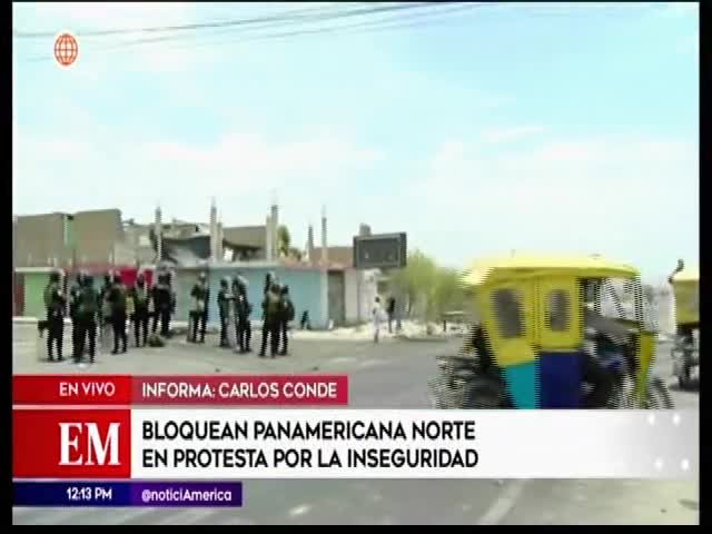 Bloquean Panamericana Norte en protesta por la inseguridad 